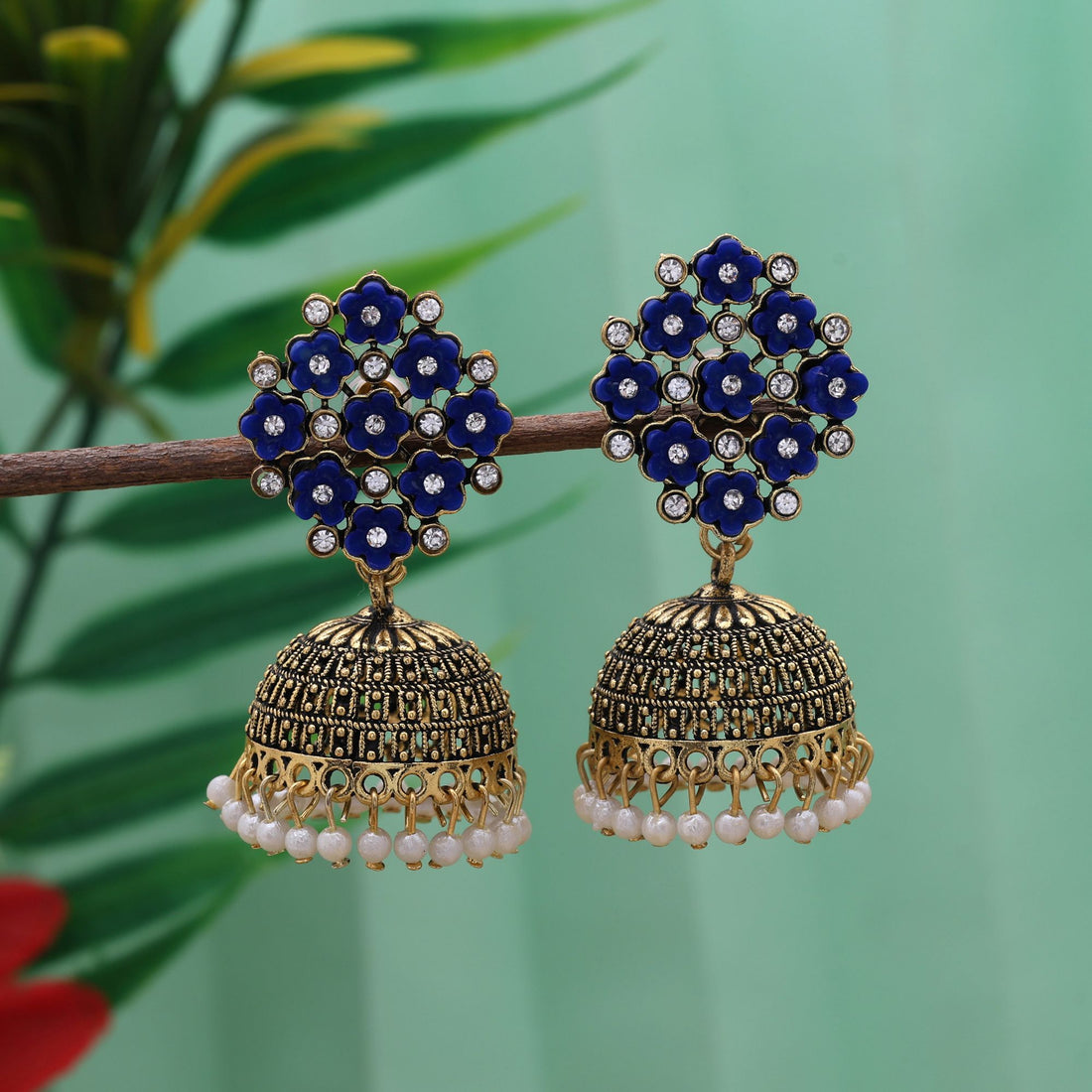 Exclusive Blue Color Oxidised Earrings Perfect For Womenâ€™S Weddings, Engagements, And Daily Wear Jewelry